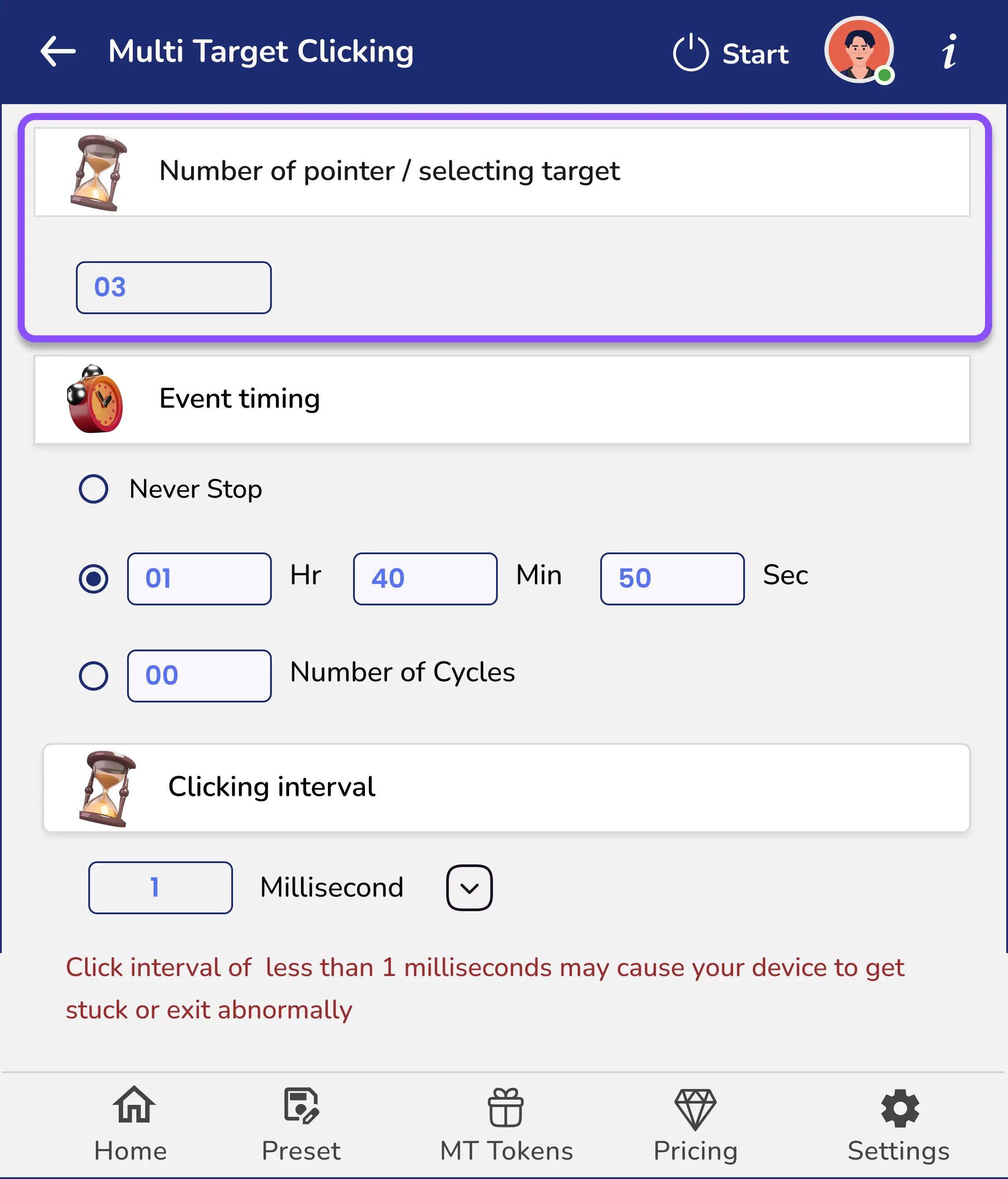 Step 1: Select the Number of Pointers/Targets